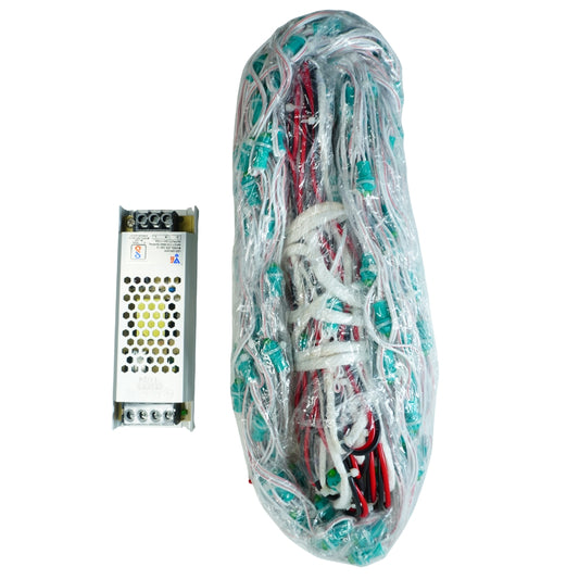 4x20 Feet Green Single Color 9mm High Brightness Toran LED Decoration Lights With White Drop Design