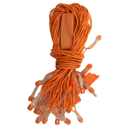 8mm Orange LED Decorative String Lights for Diwali, Christmas & Festive Decoration (10m)