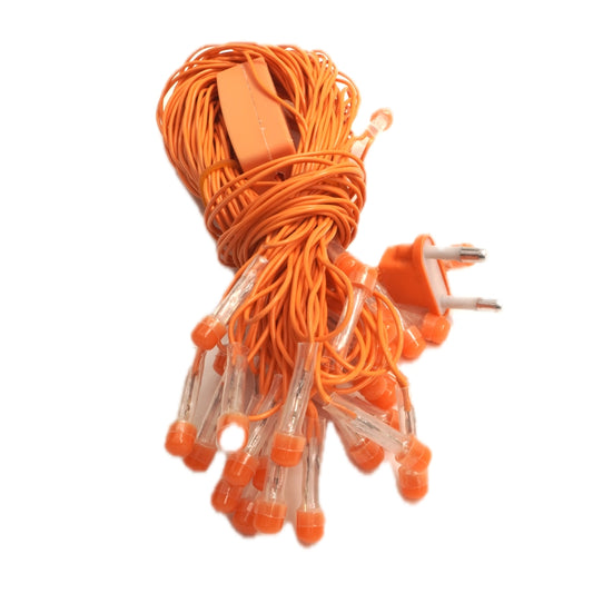 8mm Orange LED Decorative String Lights for Diwali, Christmas & Festive Decoration (10m)