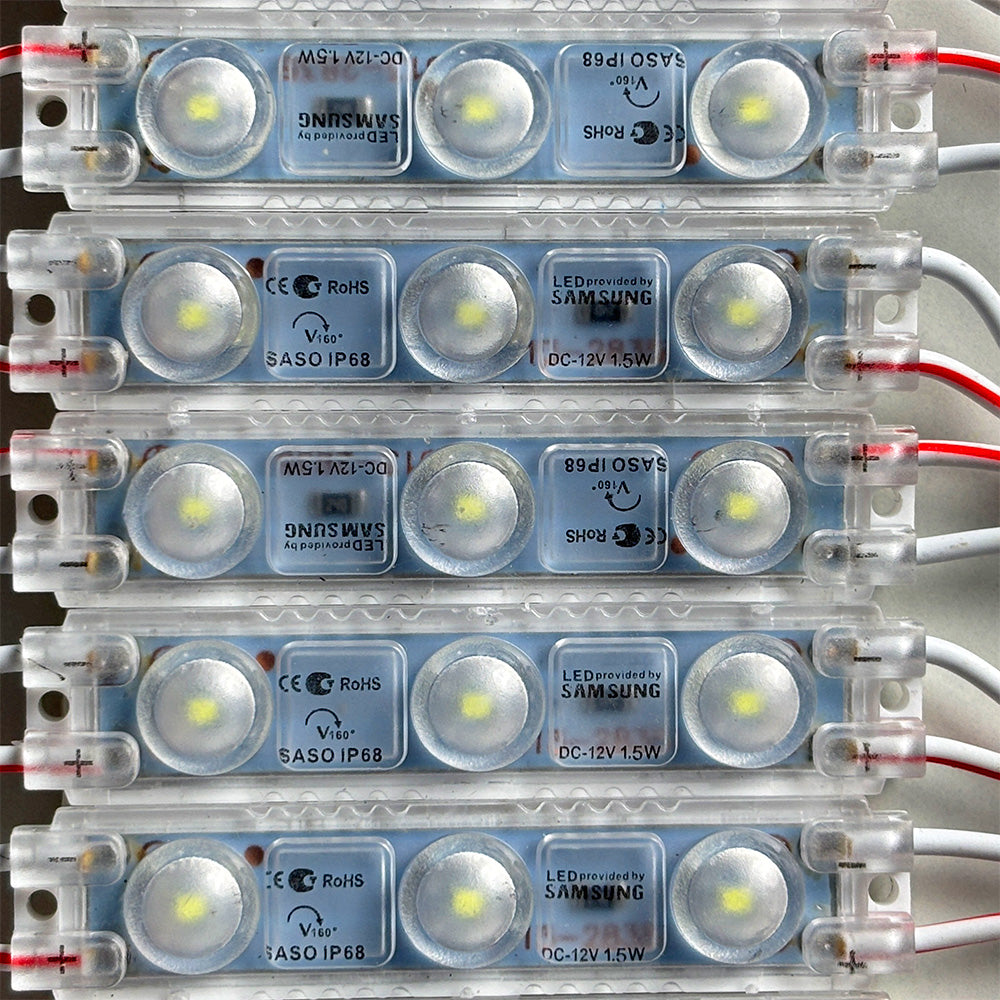 White 12V 3-LED Module - 100% Waterproof Direct Light ( Pack Of 10 ...