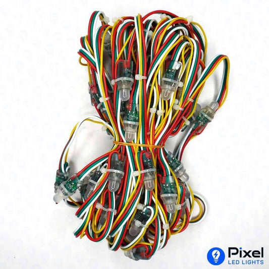 Pixel LED 5inch on Data wire (Multicolor, WS2811, 50LEDs) 20 Feet Length - SKU 1091