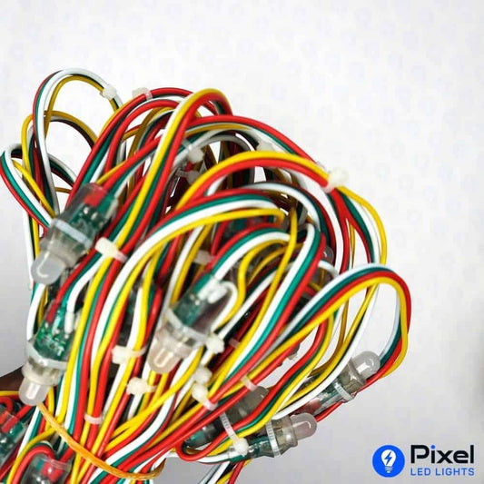 Pixel LED 5inch on Data wire (Multicolor, WS2811, 50LEDs) 20 Feet Length - SKU 1091