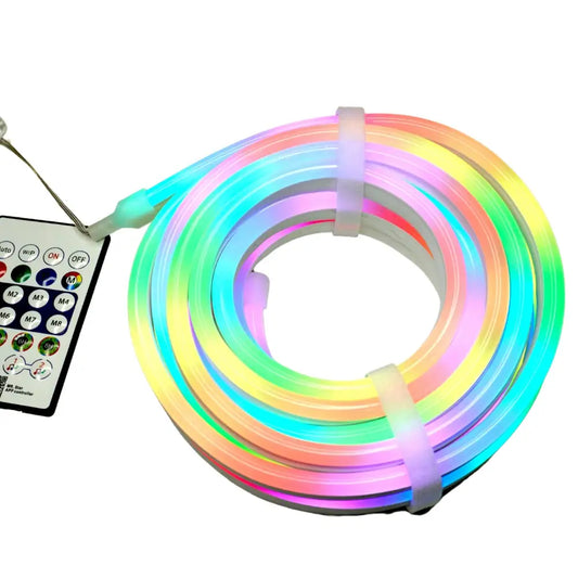 5 Meter RGB Neon LED Strip Light with Remote | USB Powered, Flexible Multicolor Rope Light for Home Décor