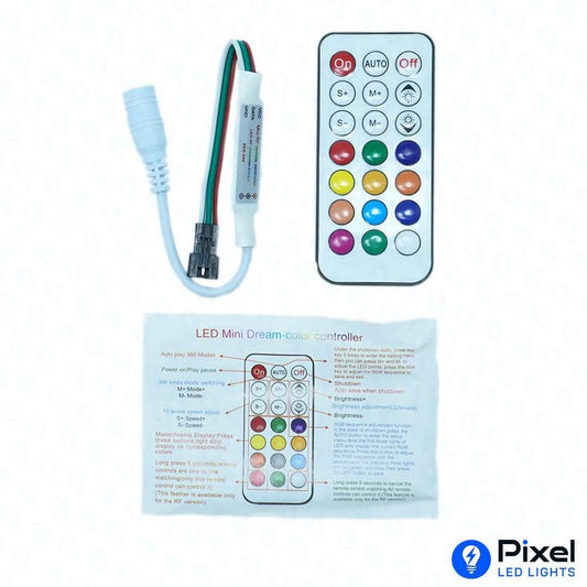 Wireless RF 21-key RGB Controller for LED Light and Pixel Strip (WS2811 Compatible)