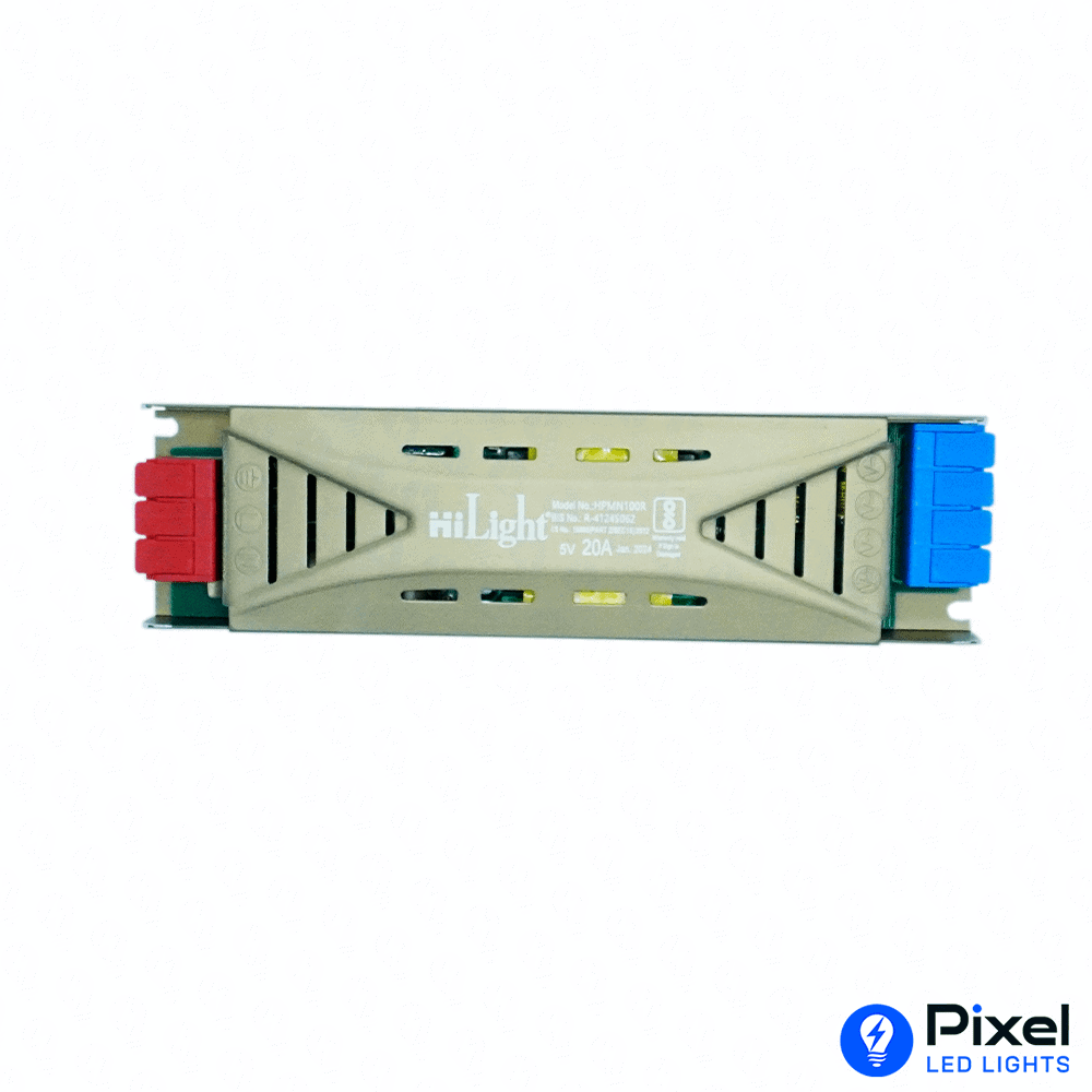 5V 20A HiLight Pixel LED Power Supply for 400 LEDs (Metal Body) - Max 100W Output - SKU 3004