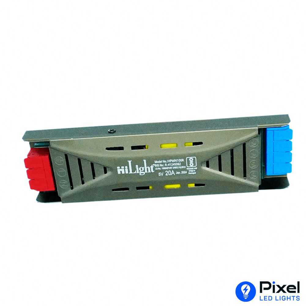 5V 20A HiLight Pixel LED Power Supply for 400 LEDs (Metal Body) - Max 100W Output - SKU 3004
