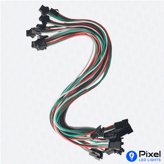 Copper Wire 3 Pin Long Connector - 12 Inch - (Pack of 10)