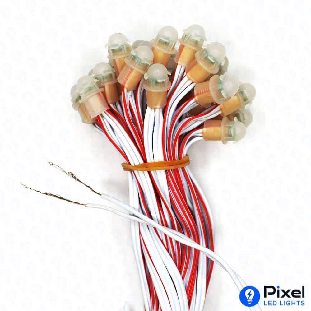 Pixel LED 5inch (Frosted Single Color, 50LEDs) 20 Feet Length - Red
