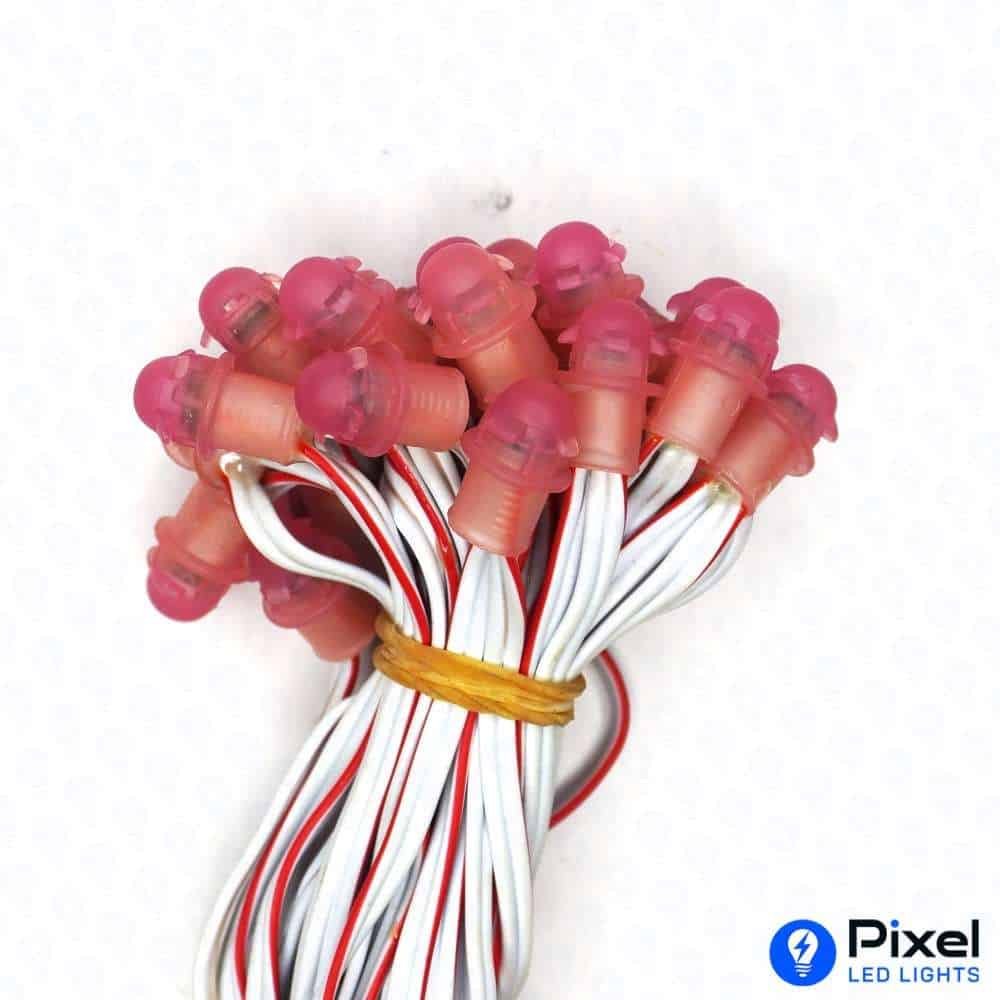 Pixel LED 5inch (Frosted Single Color, 50LEDs) 20 Feet Length - Pink