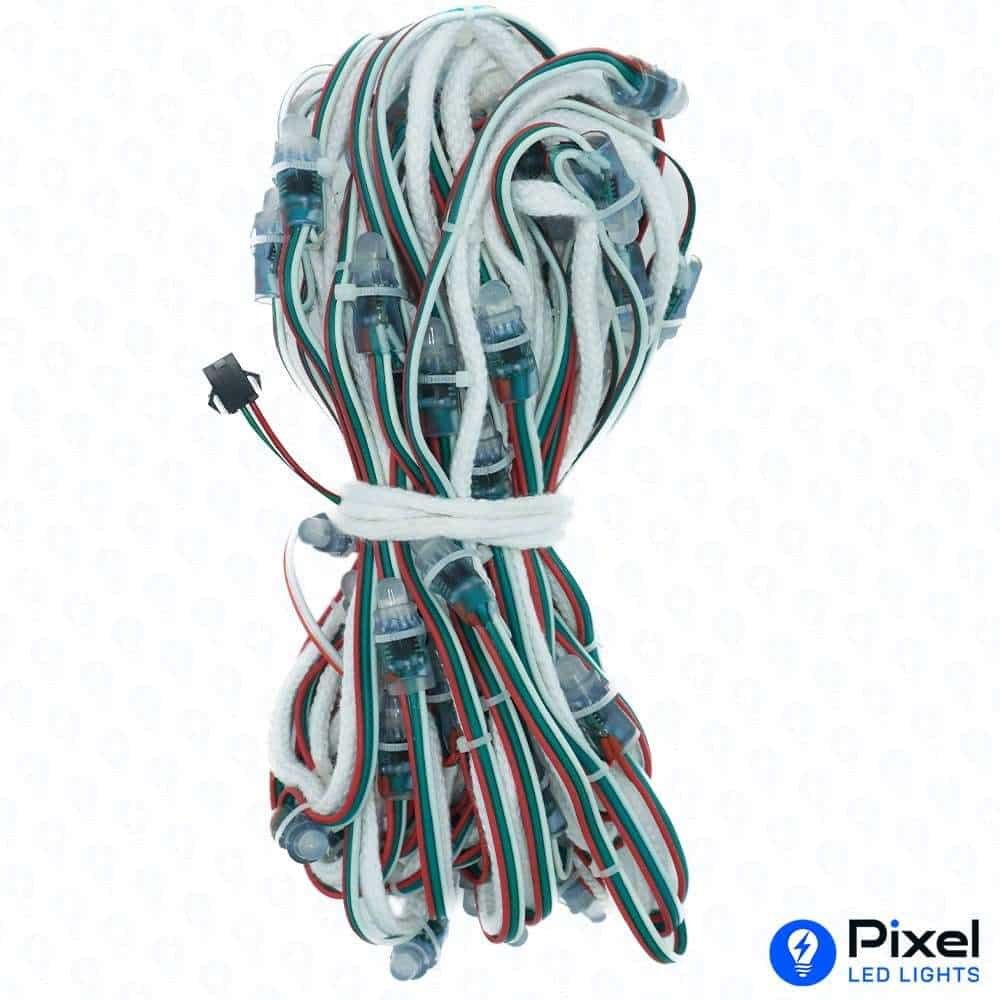 Pixel LED 7inch on Rope (Multicolor, WS2811, 50LEDs) 28 Feet Length - SKU 1007