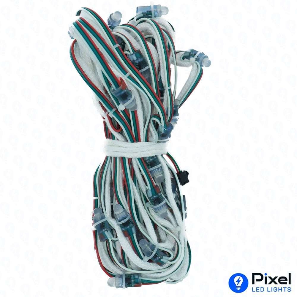 Pixel LED 7inch on Rope (Multicolor, WS2811, 50LEDs) 28 Feet Length - SKU 1007