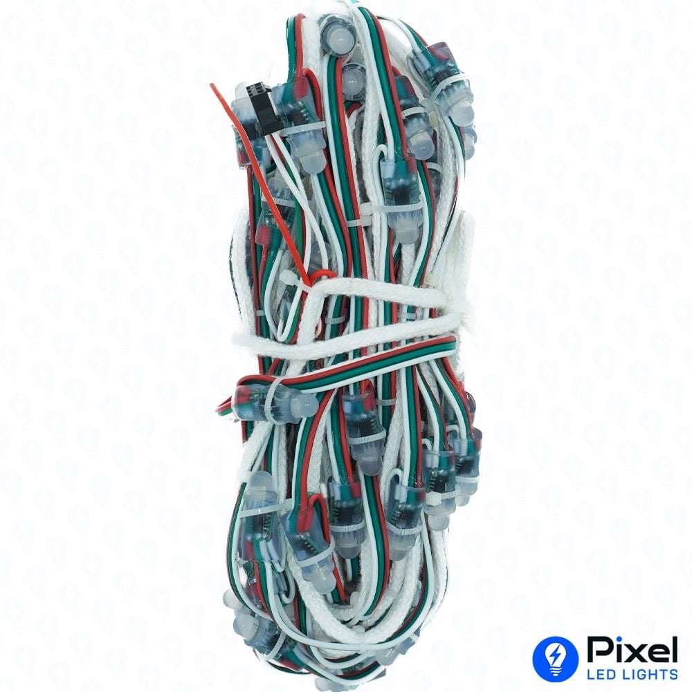 Pixel LED 7inch on Rope (Multicolor, WS2811, 50LEDs) 28 Feet Length - SKU 1007
