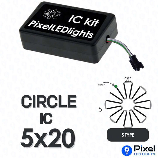 Pixel LED IC Controller for Circle S Type 5×20 – 30+ Dynamic Effects