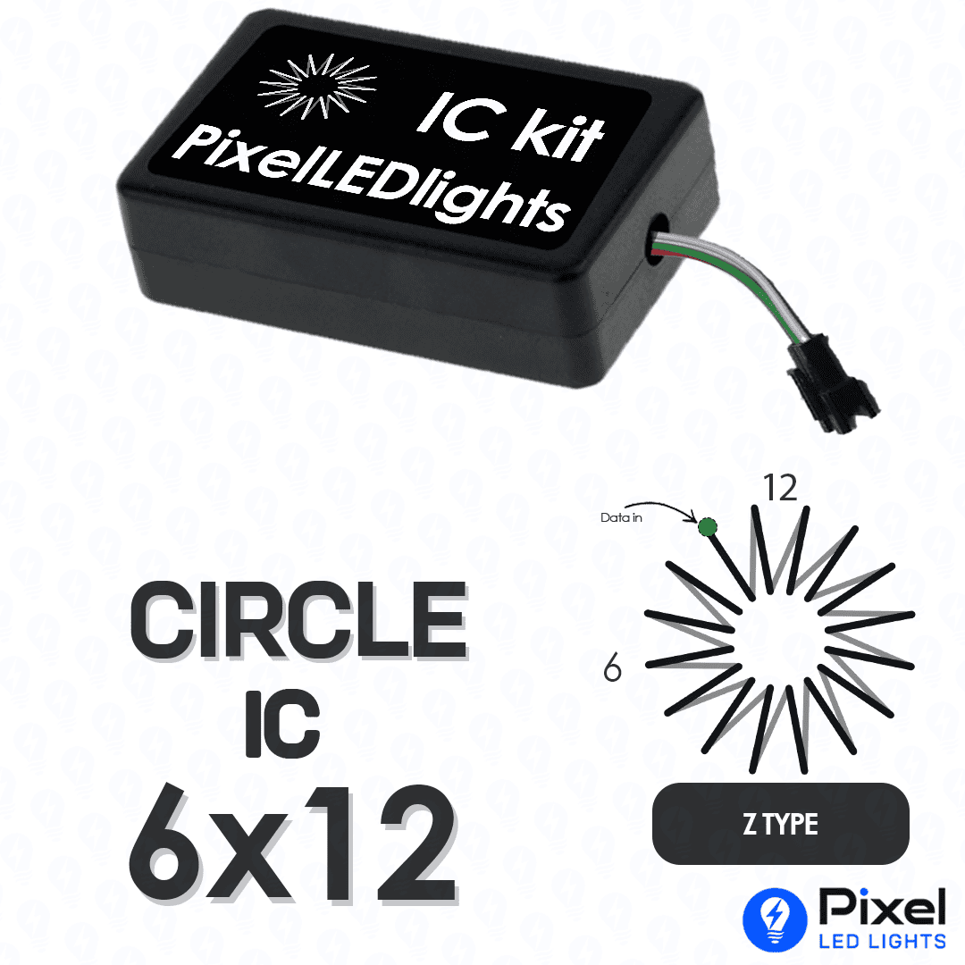 Pixel LED IC Controller for Circle Z Type 6×12 – 30+ Dynamic Effects