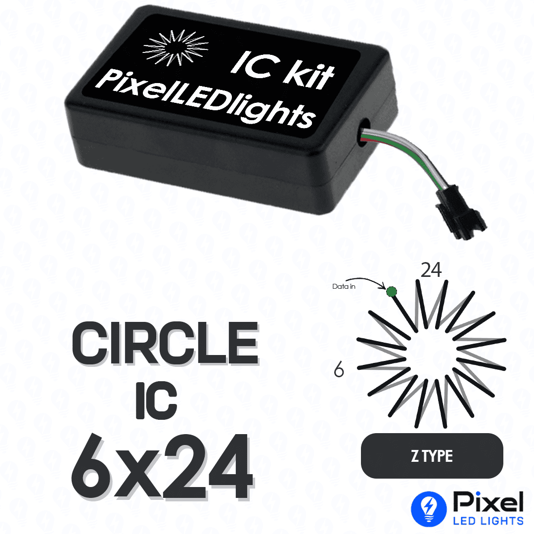 Pixel LED IC Controller for Circle Z Type 6×24 – 30+ Dynamic Effects