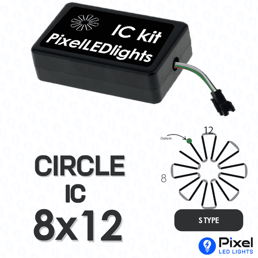 Pixel LED IC Controller for Circle S Type 8×12 – 30+ Dynamic Effects