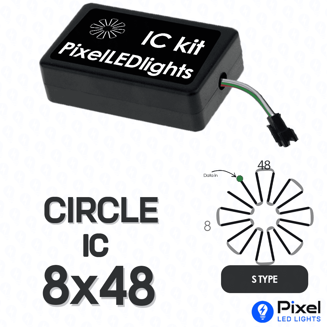Pixel LED IC Controller for Circle S Type 8×48 – 30+ Dynamic Effects
