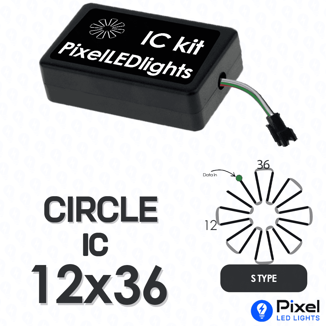Pixel LED IC Controller for Circle S Type 12×36 – 30+ Dynamic Effects