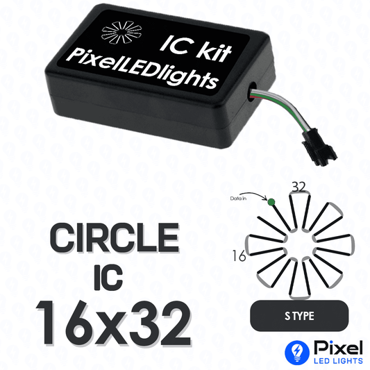 Pixel LED IC Controller for Circle S Type 16×32 – 30+ Dynamic Effects