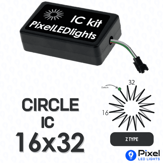 Pixel LED IC Controller for Circle Z Type 16×32 – 30+ Dynamic Effects