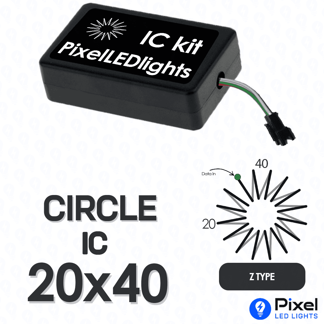 Pixel LED IC Controller for Circle Z Type 20×40 – 30+ Dynamic Effects