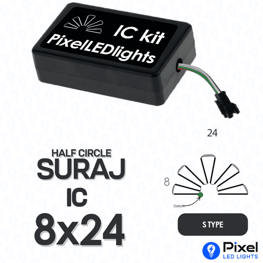 Pixel LED IC Controller for Half Circle Suraj S Type 8×24 – 30+ Dynamic Effects