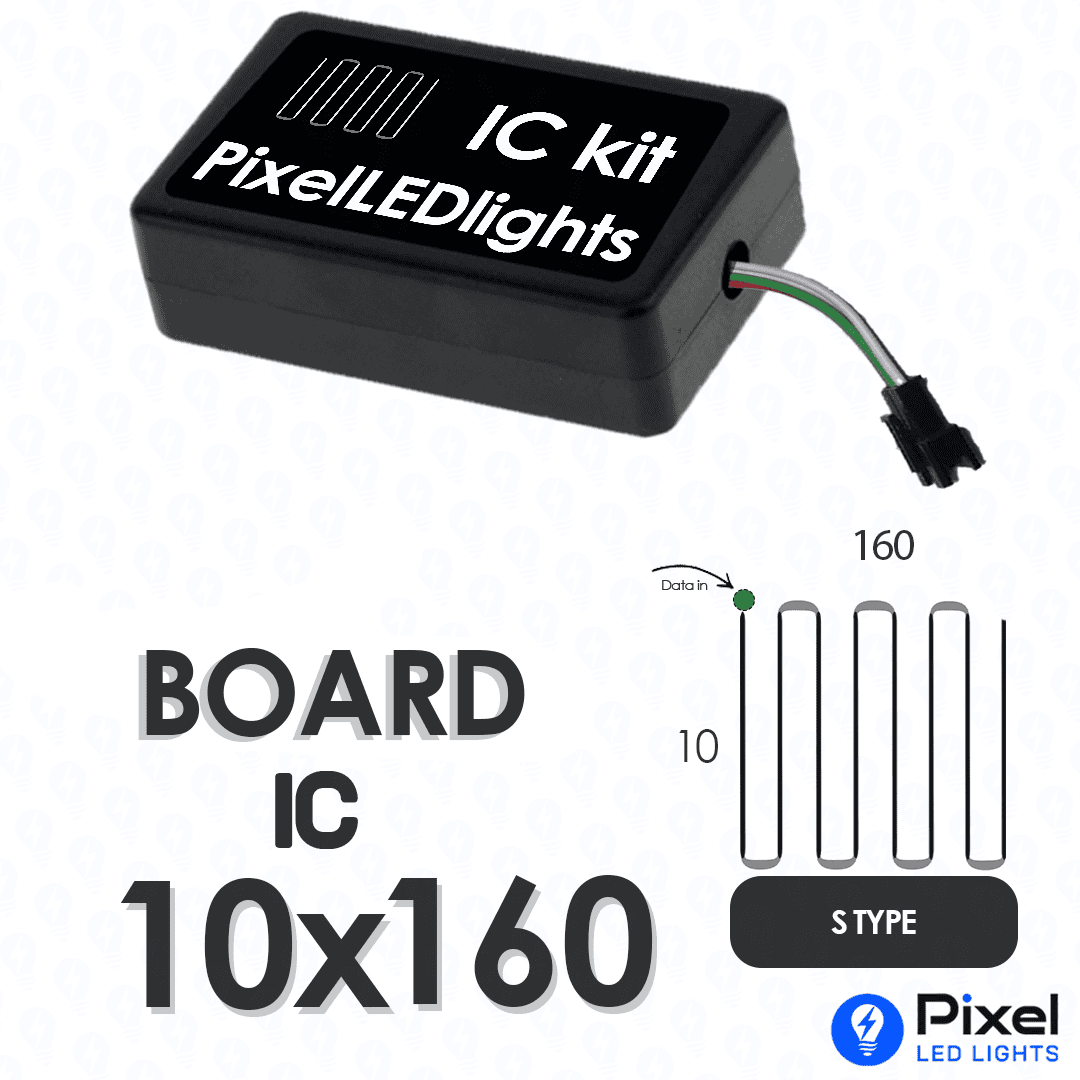 Pixel LED IC Controller for Board Panel S Type 10×160 – 30+ Dynamic Effects