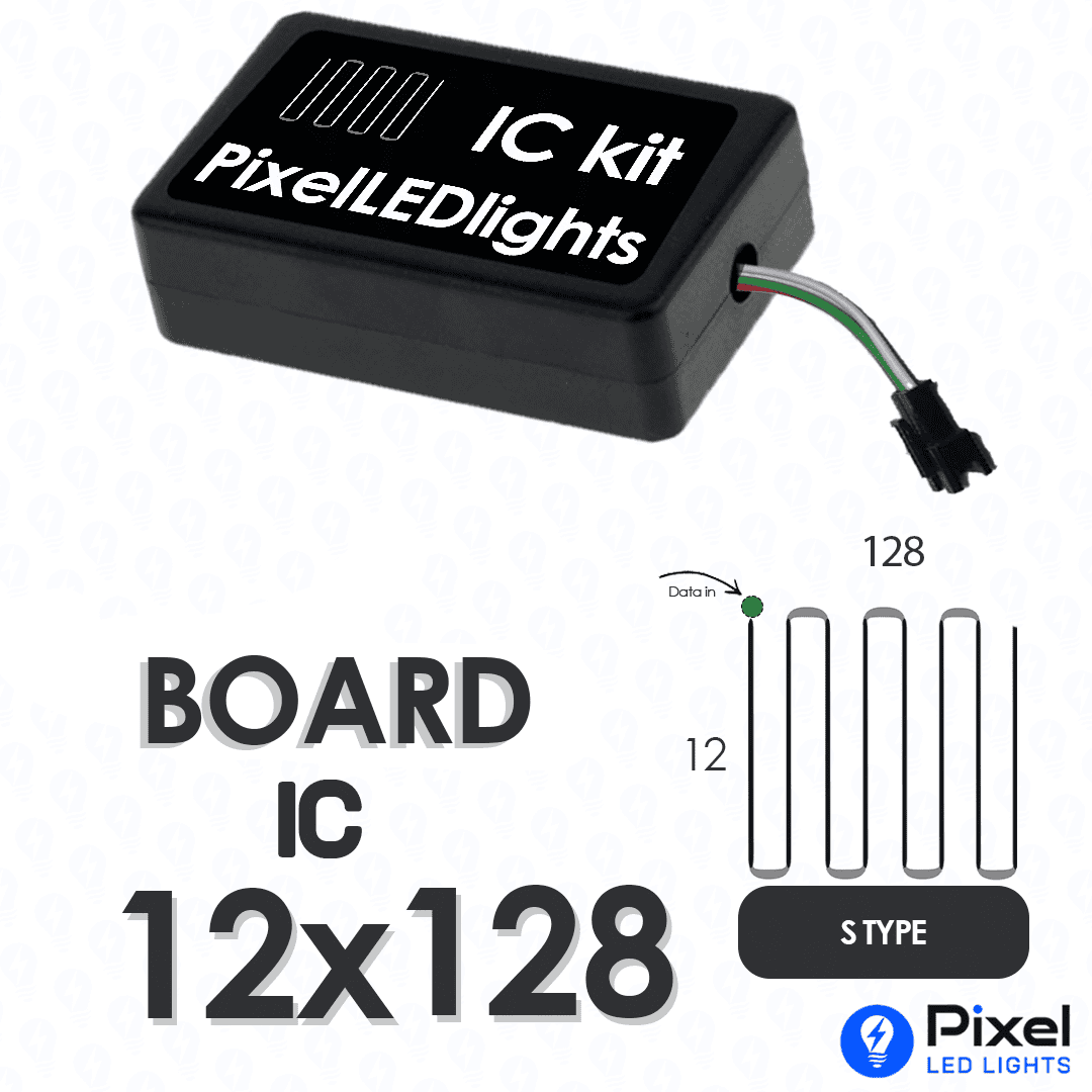 Pixel LED IC Controller for Board Panel S Type 12×128 – 30+ Dynamic Effects