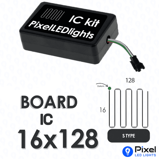 Pixel LED IC Controller for Board Panel S Type 16×128 – 30+ Dynamic Effects