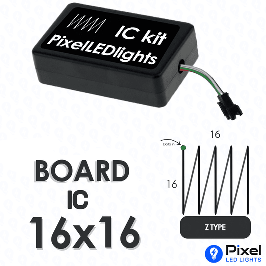 Pixel LED IC Controller for Board Panel Z Type 16×16 – 30+ Dynamic Effects
