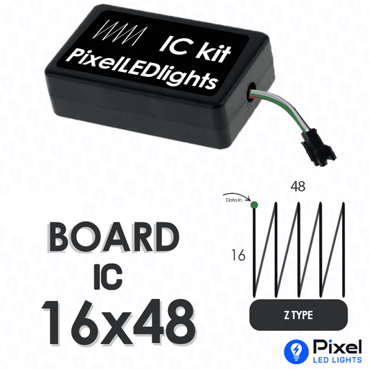 Pixel LED IC Controller for Board Panel Z Type 16×48 – 30+ Dynamic Effects