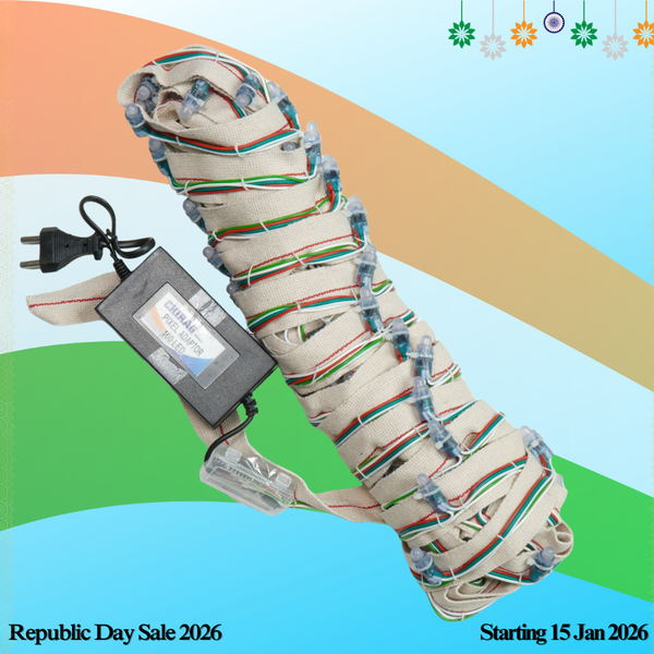 100 LED Niwar Patta Belt Light with Adapter & Controller – 40 Feet Length