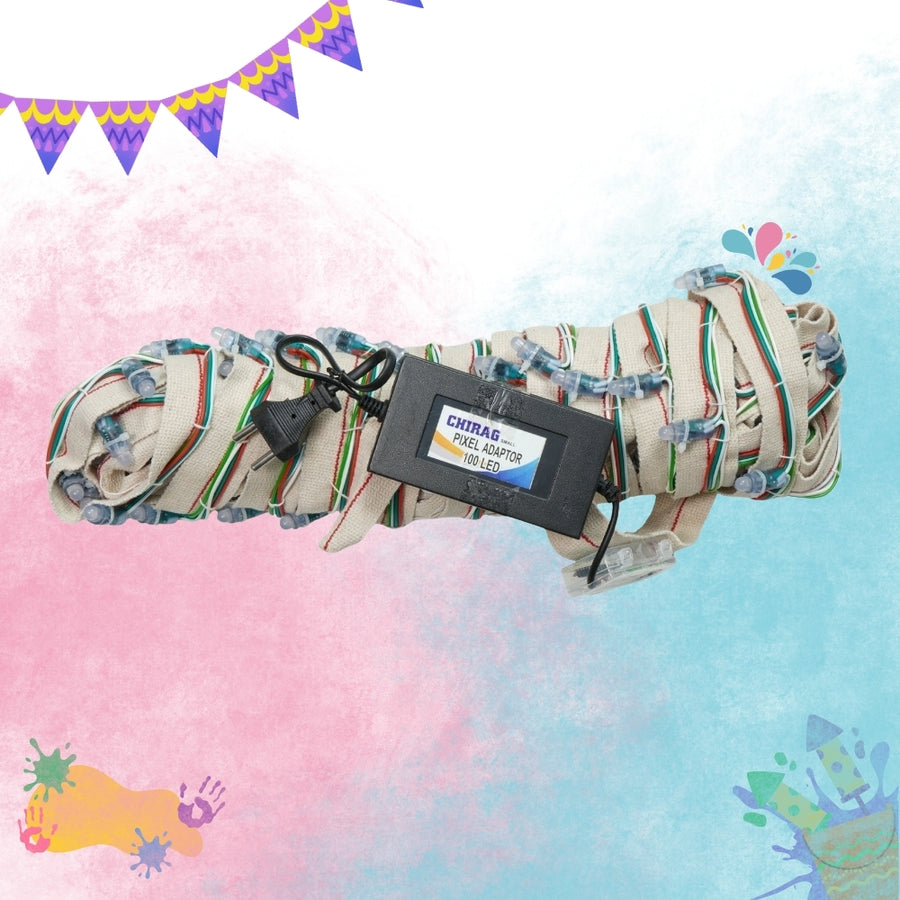100 LED Niwar Patta Belt Light with Adapter & Controller – 40 Feet Length