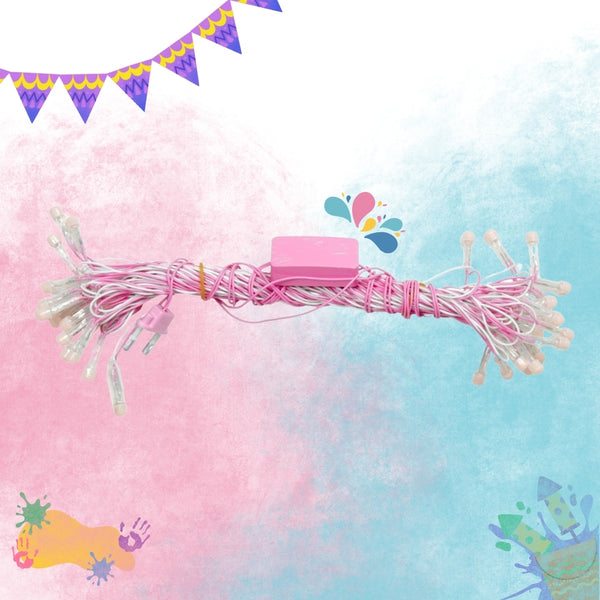 8mm Pink LED Decorative String Lights for Diwali, Christmas & Festive Decoration (10m)