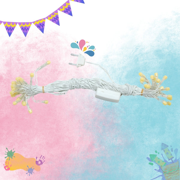 8mm Warm White LED Decorative String Lights for Diwali, Christmas & Festive Decoration (10m)