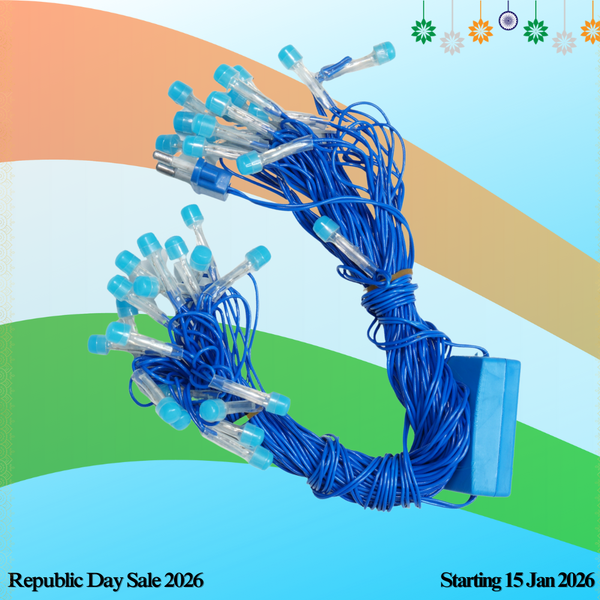 8mm Blue LED Decorative String Lights for Diwali, Christmas & Festive Decoration (10m)