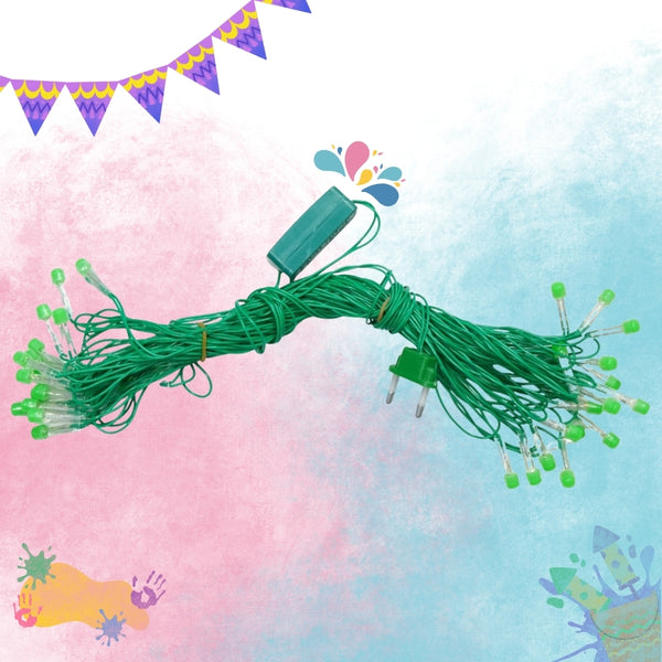 8mm Green LED Decorative String Lights for Diwali, Christmas & Festive Decoration (10m)