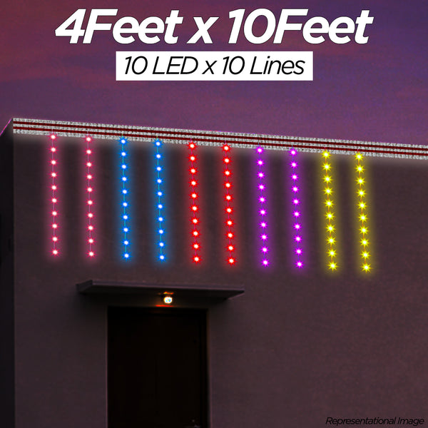 4 Feet × 10 Feet Pixel LED Toran & Building Lights – Wedding Decoration Setup