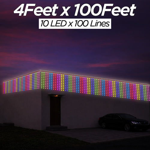 4 Feet × 100 Feet Pixel LED Toran & Building Lights – Wedding Decoration Setup