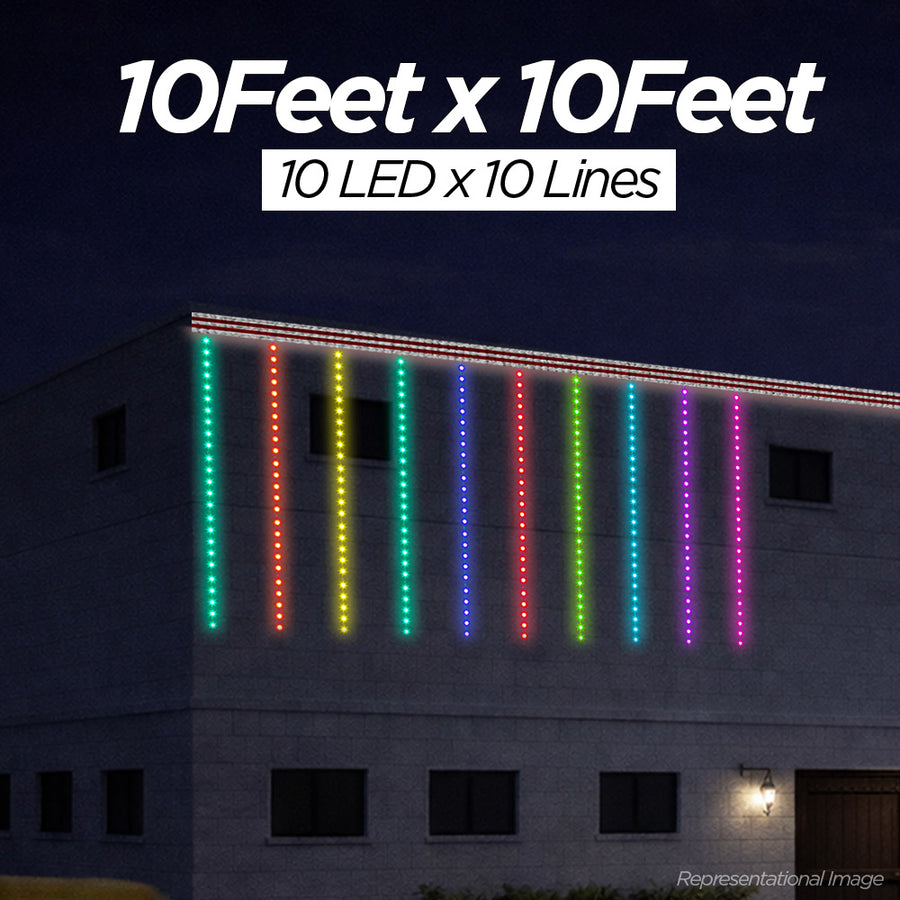 10 Feet × 10 Feet Pixel LED Toran & Building Lights – Wedding Decoration Setup