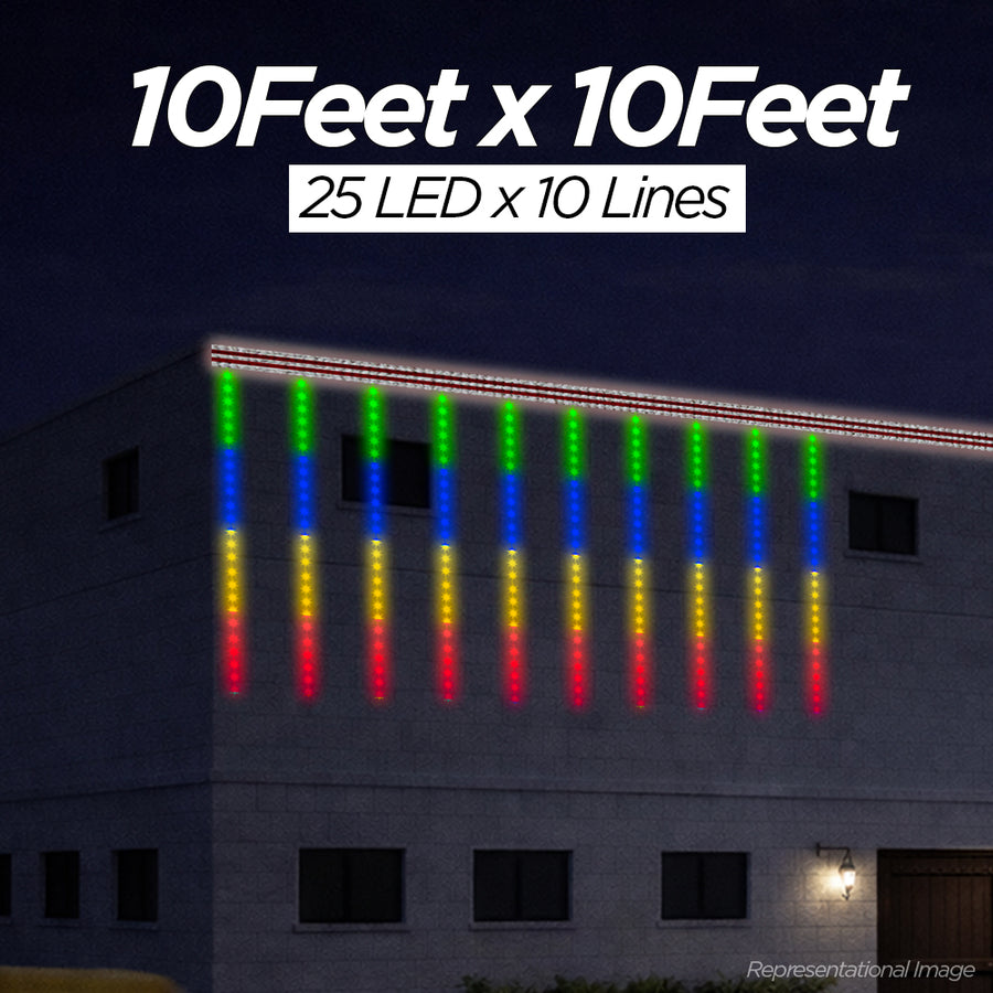 10 Feet × 10 Feet Pixel LED Toran & Building Lights – Wedding Decoration Setup