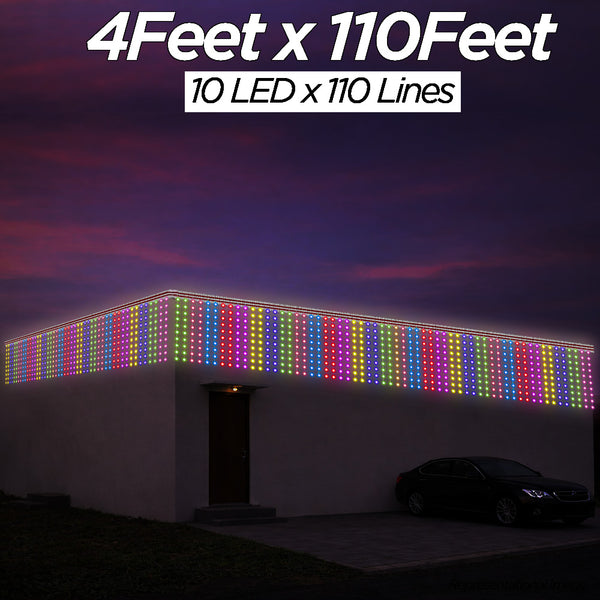 4 Feet × 110 Feet Pixel LED Toran & Building Lights – Wedding Decoration Setup