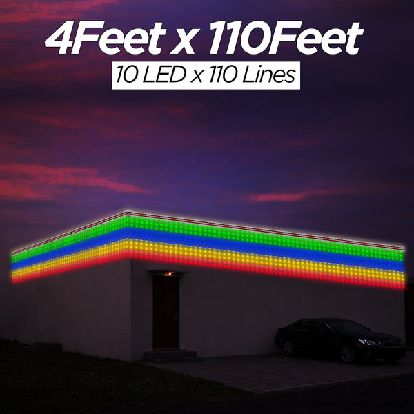 4 Feet × 110 Feet Pixel LED Toran & Building Lights – Wedding Decoration Setup