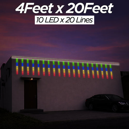 4 Feet × 20 Feet Pixel LED Toran & Building Lights – Wedding Decoration Setup