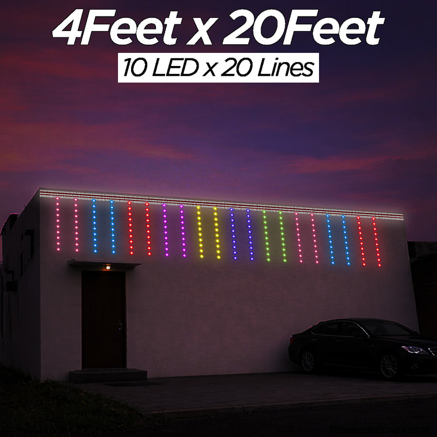 4 Feet × 20 Feet Pixel LED Toran & Building Lights – Wedding Decoration Setup