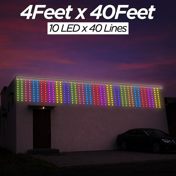 4 Feet × 40 Feet Pixel LED Toran & Building Lights – Wedding Decoration Setup