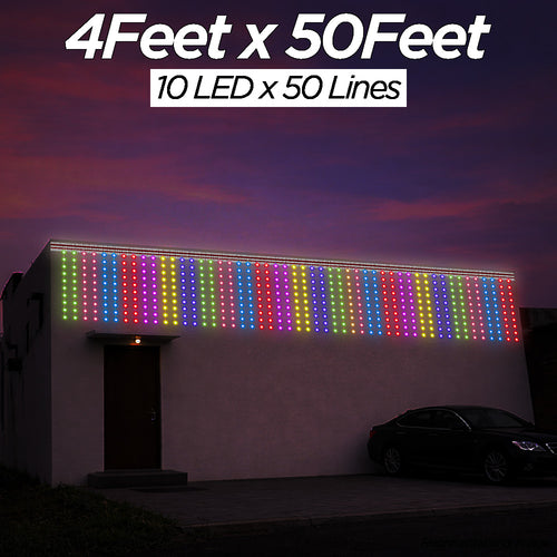 4 Feet × 50 Feet Pixel LED Toran & Building Lights – Wedding Decoration Setup