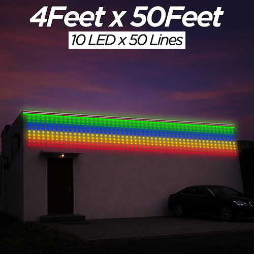 4 Feet × 50 Feet Pixel LED Toran & Building Lights – Wedding Decoration Setup