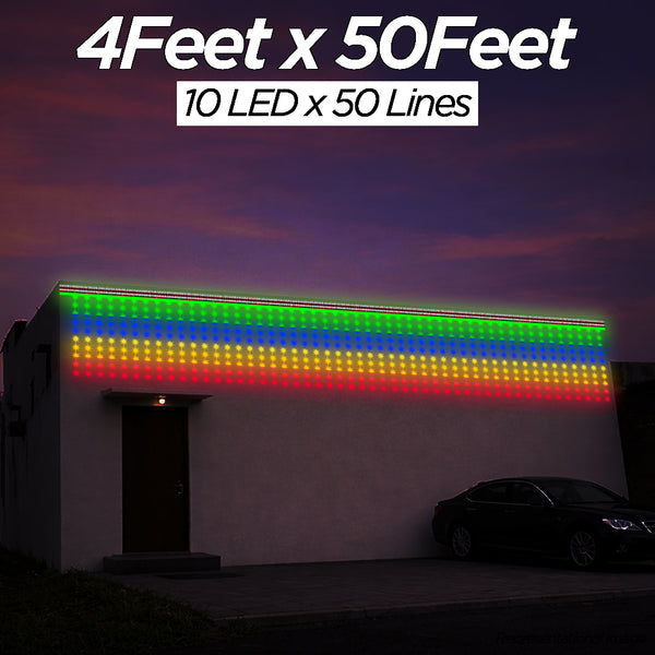 4 Feet × 50 Feet Pixel LED Toran & Building Lights – Wedding Decoration Setup