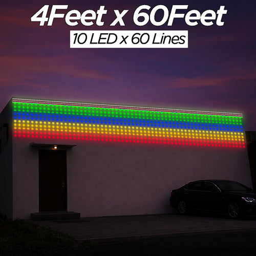 4 Feet × 60 Feet Pixel LED Toran & Building Lights – Wedding Decoration Setup